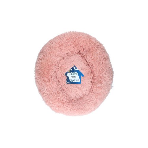 Let’s Sleep Donut 50 cm – Bézs-Rózsaszín puha fánkágy kutyáknak és macskáknak