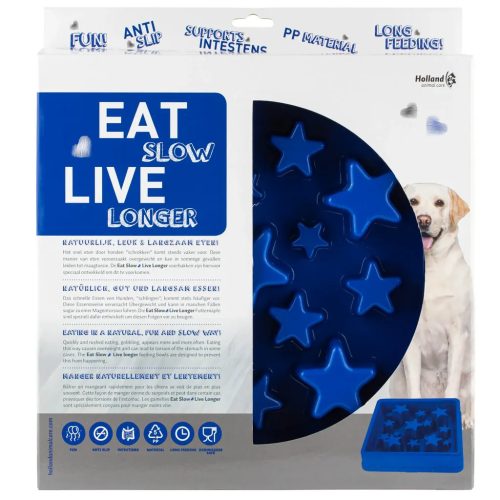 Eat Slow Live Longer Star Blue S – Lassú evést segítő etetőtál kutyáknak