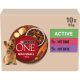 Purina ONE Active – alutasakos kutyaeledel aktív felnőtt kutyáknak, marhával és kacsával (10×85 g)