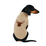 Karácsonyi kötött kutyapulóver rénszarvas mintával