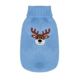 Karácsonyi kötött kutyapulóver rénszarvas mintával